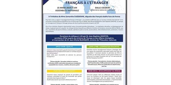 Colloque sur le développement de l'enseignement français à l'étranger