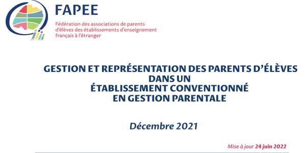 GESTION ET REPRÉSENTATION DES PARENTS D'ÉLÈVES DANS UN ÉTABLISSEMENT CONVENTIONNÉ EN GESTION PARENTALE