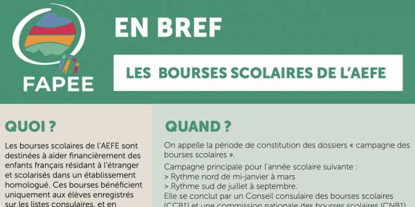 Fiche-outil Fapee : Conseils consulaires des bourses scolaires (CCB1)